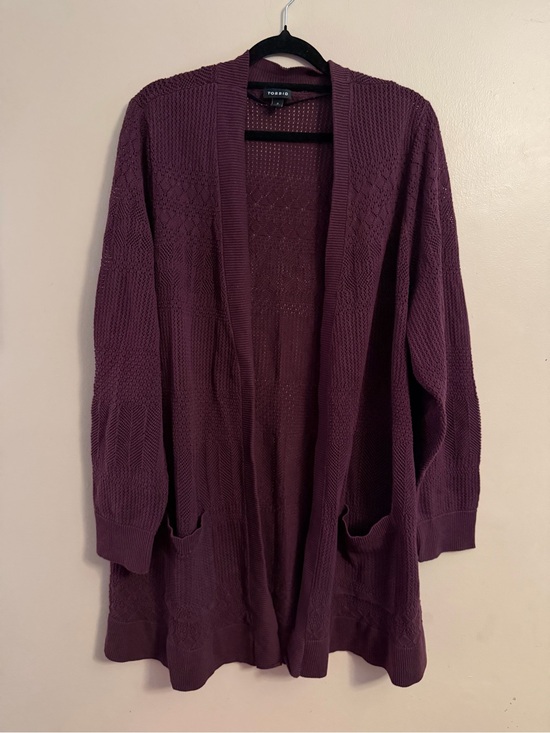 torrid Sweaters - torrid Plum Open-Front Knit Cardigan